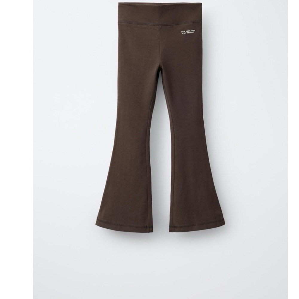 Zara Brown Flared Knit Leggings